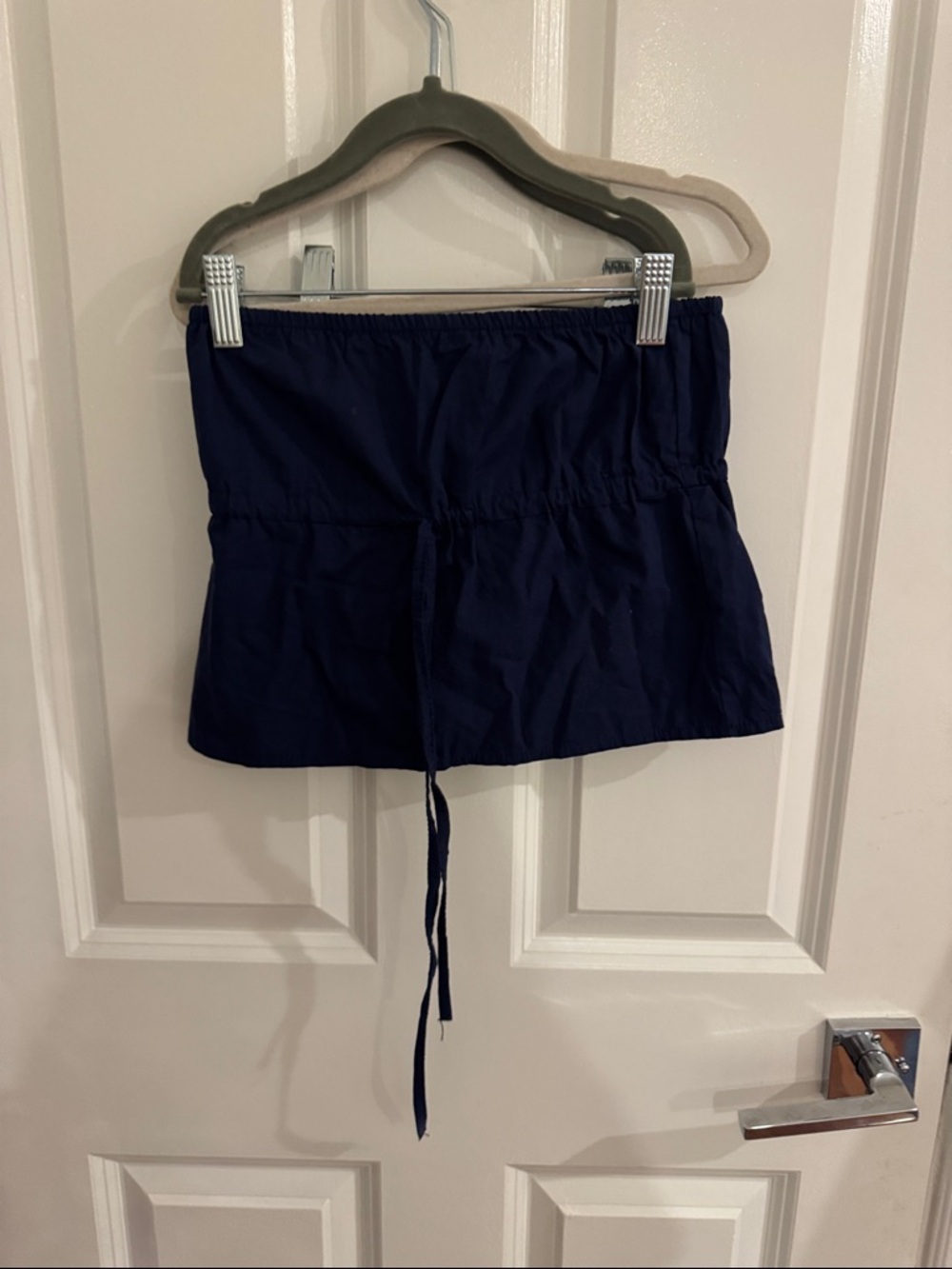 Edikted Navy Strapless Drawstrings Tube Top